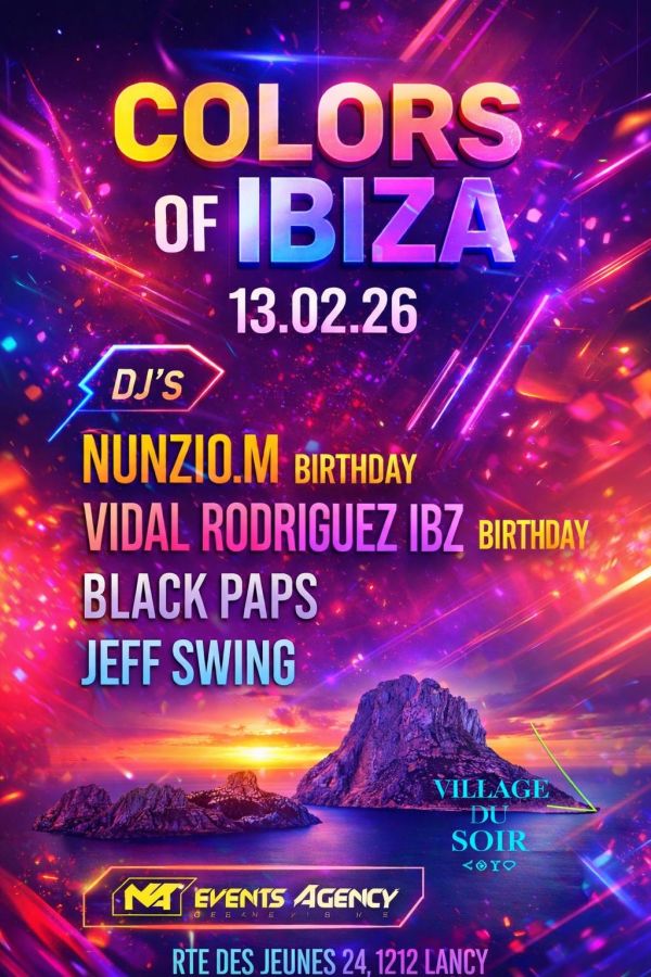 Affiche Colors of Ibiza du 13 février 2026 au Village du Soir